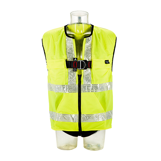 3M Protecta Standard Vest Style Harnesses, Front/Rear D, Hi-Viz Jacket, Med/Lge