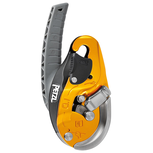 Petzl i'D EVAC Self Braking Descender for lowering from an anchor, Yellow