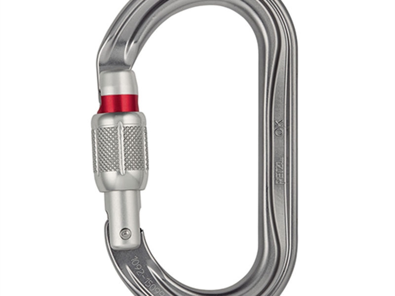 Petzl OK Oval Aluminum Karabiner Grey Screwgate