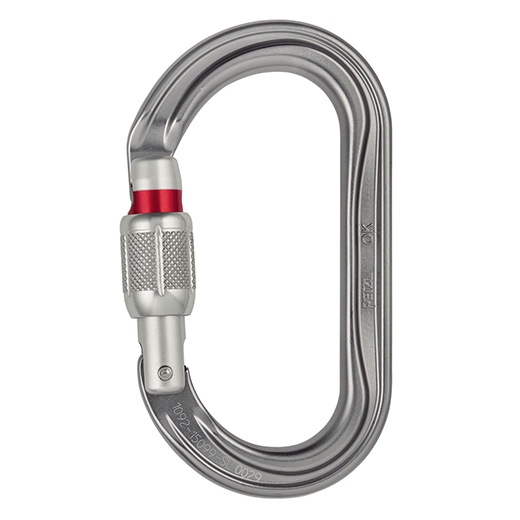 Petzl OK Oval Aluminum Karabiner Grey Screwgate