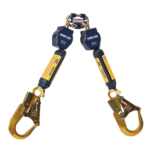 DBI Sala Twin Nano-Lok 1.93Mtr Self Retracting Lifeline c/w HD Aluminium Scaff Hooks