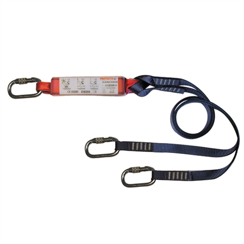 Protecta Sanchoc 2.0Mtr x 25mm Webbing Twin Leg Lanyard with Karabiners