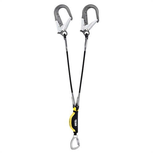 Petzl 0.8mtr ABSORBICA-Y-MGO Lanyard, MGO Alloy Scaffold Hooks, International Versio