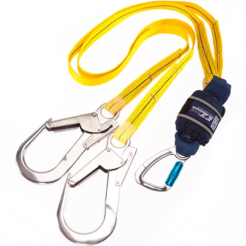 3M DBI-SALA EZ Stop Twin EA Webbing Lanyard 2.0mtr with Alloy Scaffold Hook