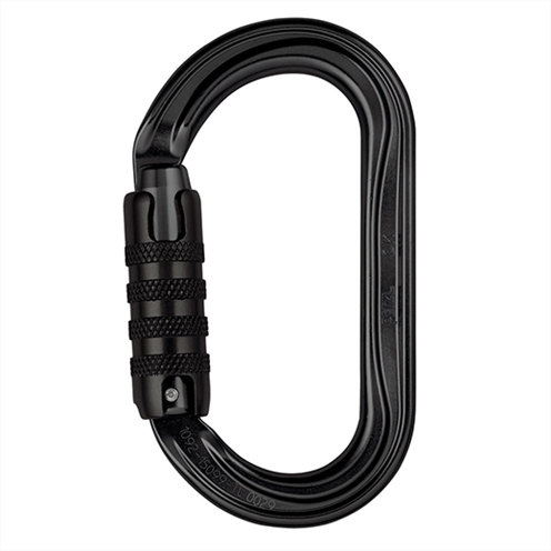 Petzl OK Oval Aluminum Karabiner Black Triple Action