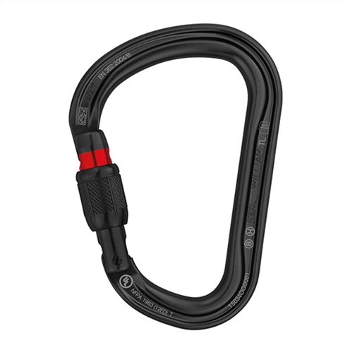 Petzl WILLIAM Pear Shaped Aluminium Karabiner Screwgate Black