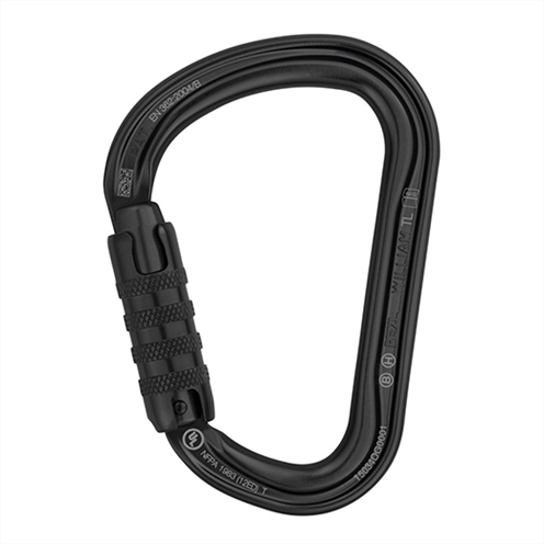 Petzl WILLIAM Pear Shaped Aluminium Karabiner Triple Action Black