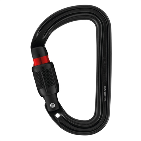 Petzl Sm-D Ultra-light Asymmetric Screw Lock Karabiner, Black