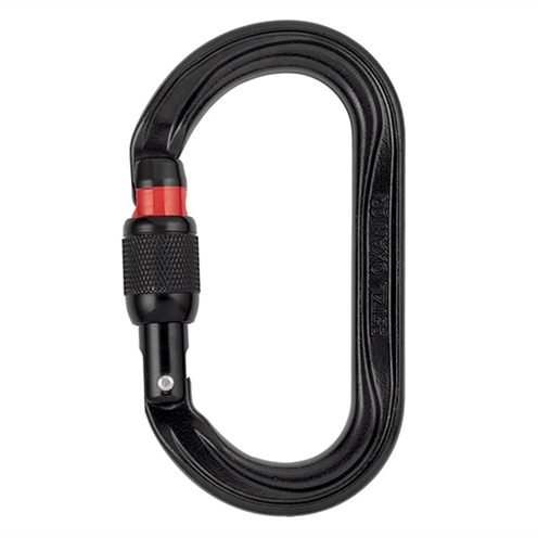 Petzl OXAN Oval Steel Karabiner Screwgate Black