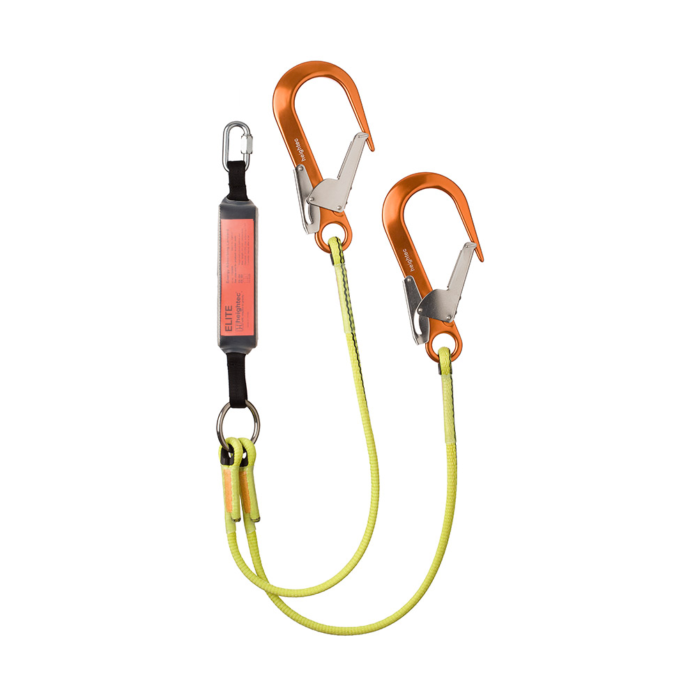 Heightec ELITE Twin Lanyard, 1.50m with Oval Quicklink, Scaffold Connectors