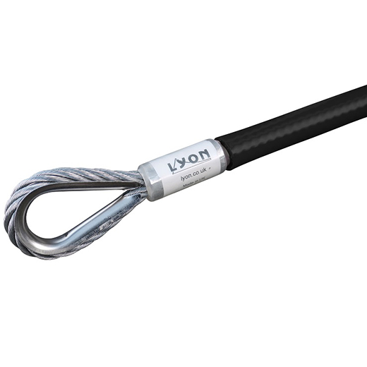 Lyon 7mm Steel Wire Anchorage Strop, Black Sleeve, 0.5Mtr