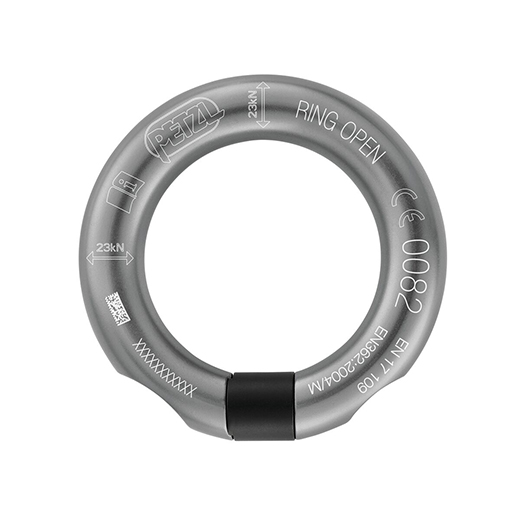 Petzl, RING OPEN Multidirectional Gated Ring, Anthracite