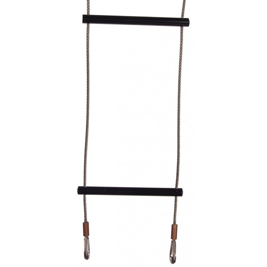 Lyon Compact Ladder, Black Rungs, St Steel Wire, 30cm Rung Spacings, Single Eye Fitt