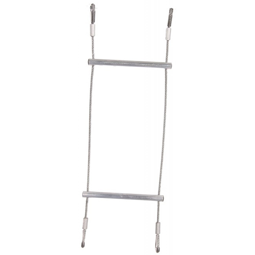 Lyon Compact Lightweight Ladder, Plain Rungs, Swaged Eyes, 25cm Rung Spacing, 10mtr
